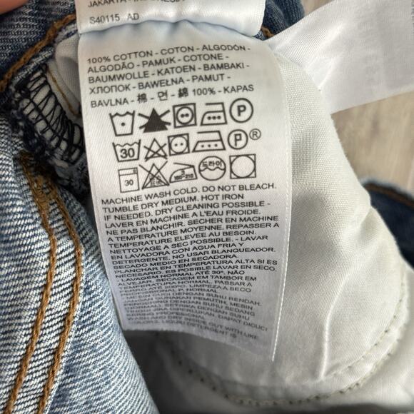 Levi's Wedgie Jeans Womens Sz 25 Straight Button Fly Distressed Hem High Rise - Picture 16 of 16